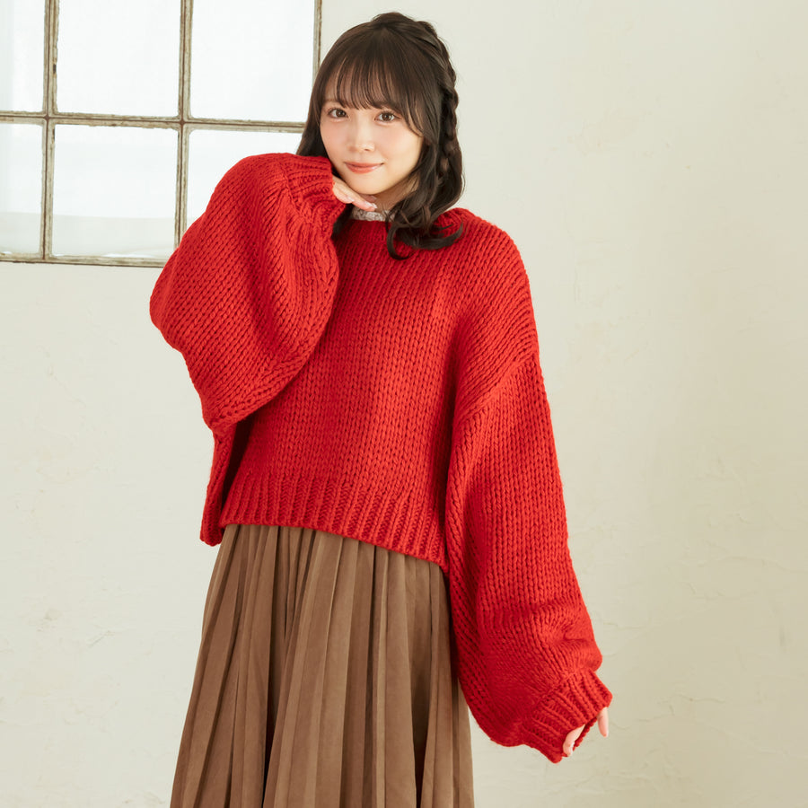 ボリュームスリーブニット