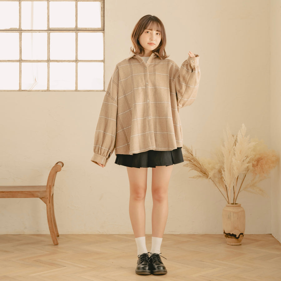 Oversized Check Outer - ブルゾン